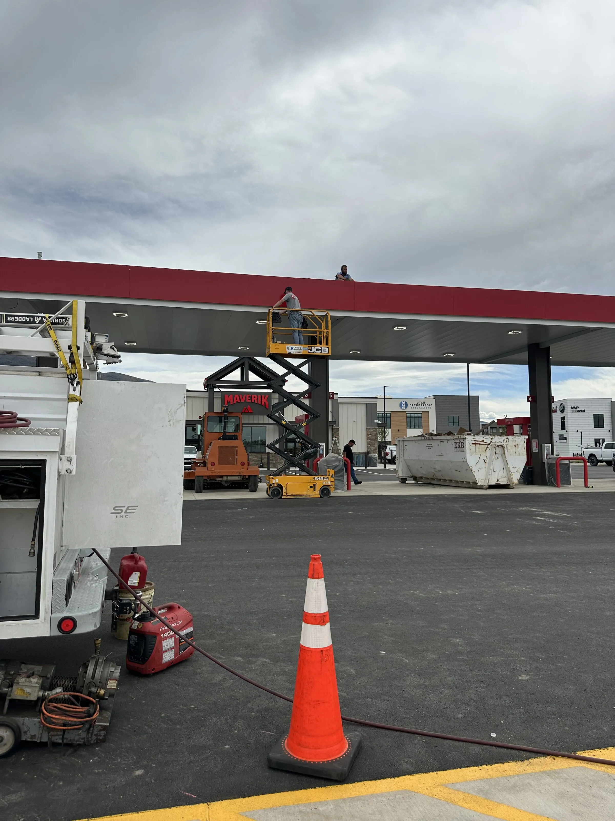 A Precision Testing Technologies technician performing underground storage tank compliance testing at a fuel site in the Intermountain West.